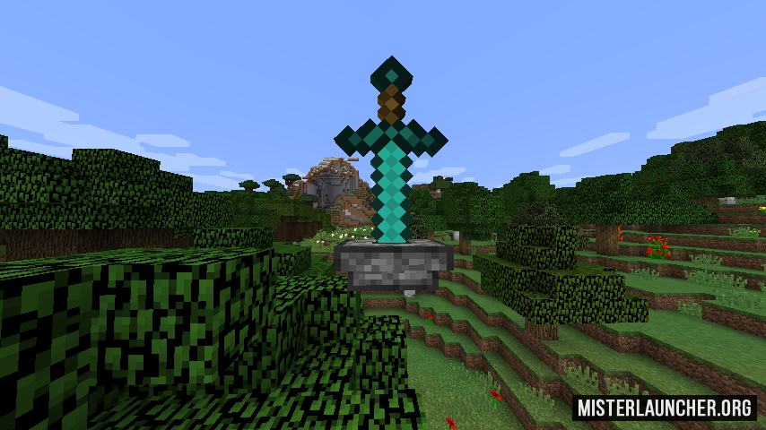 Minecraft forge 1.8 9. Пьедестал майнкрафт. Подиум майнкрафт. Майнкрафт мод стойки для оружия. Пьедестал для меча в майнкрафт.