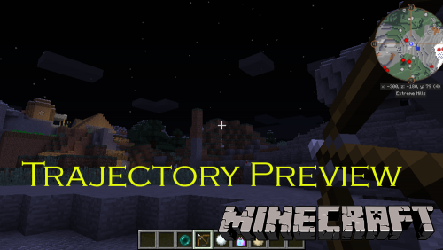 Траектория стрел майнкрафт. Trajectory Minecraft. Trajectory Preview 1.12.2. Preview мод. Trajectory Preview 1.16.5.